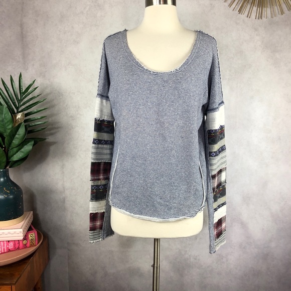 patch sleeve sweater